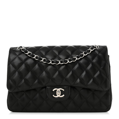 Chanel Lambskin Quilted Jumbo Double Flap Black 1 of 10
