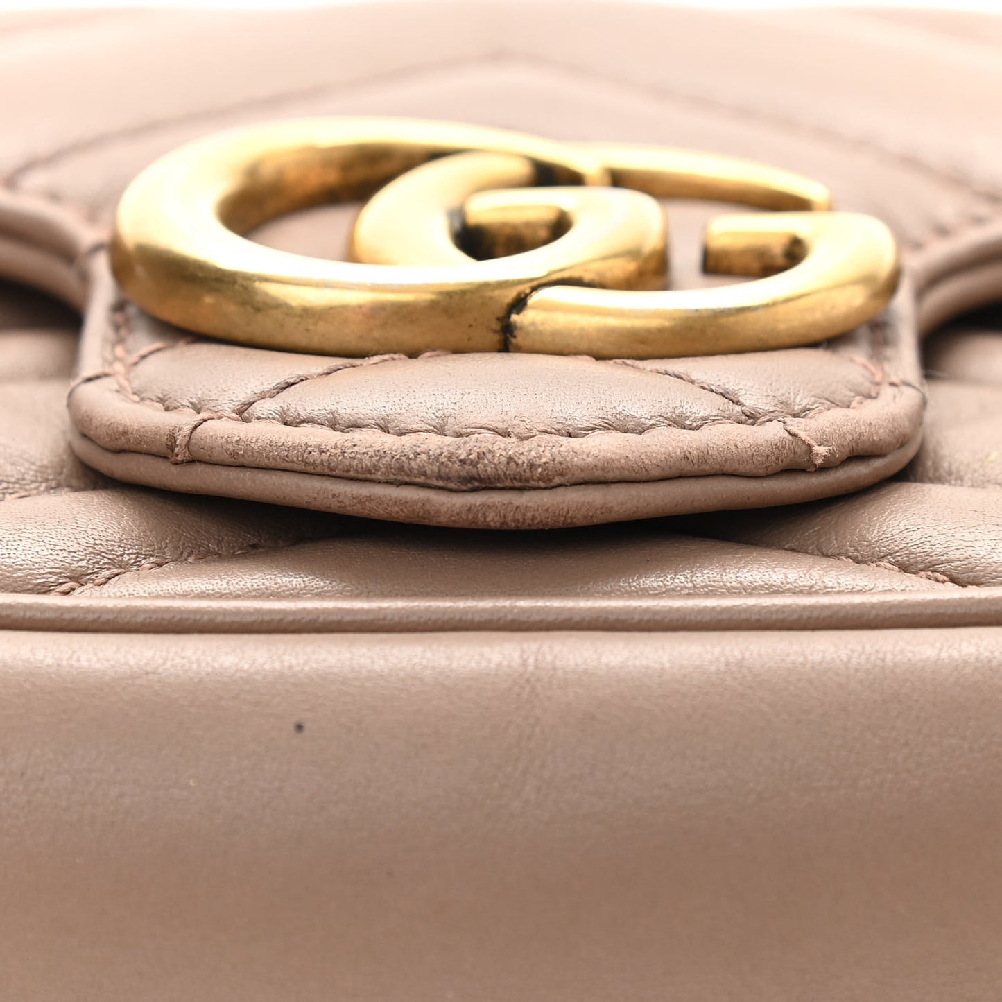 Calfskin Matelasse Super Mini GG Marmont Shoulder Bag Porcelain Rose