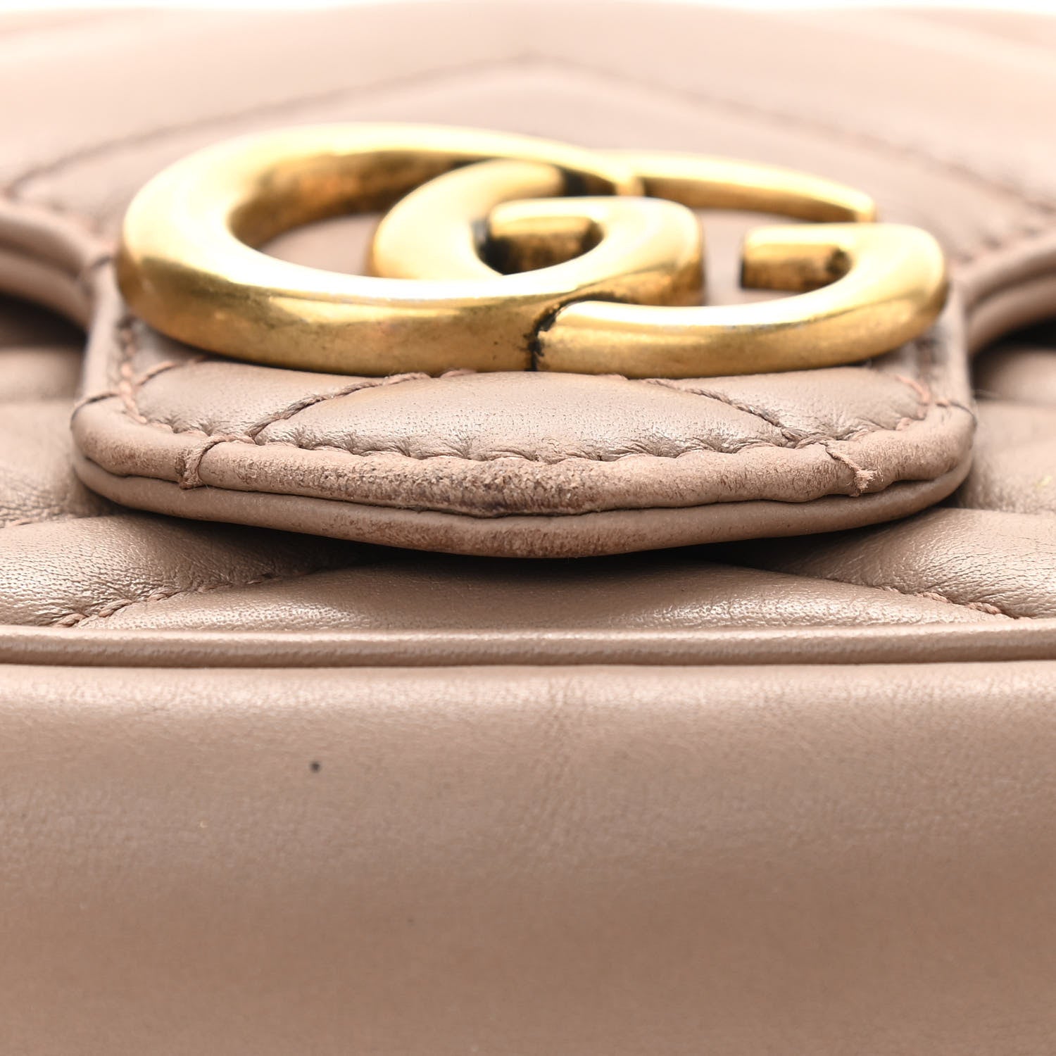 Gucci Calfskin Matelasse Super Mini GG Marmont Shoulder Bag Porcelain Rose 15 of 15