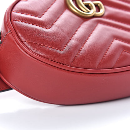 Gucci Calfskin Matelasse GG Marmont Belt Bag 85 34 Hibiscus Red 6 of 10