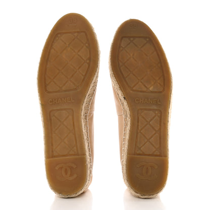 Chanel Lambskin CC Espadrilles 38 Beige Black 5 of 8