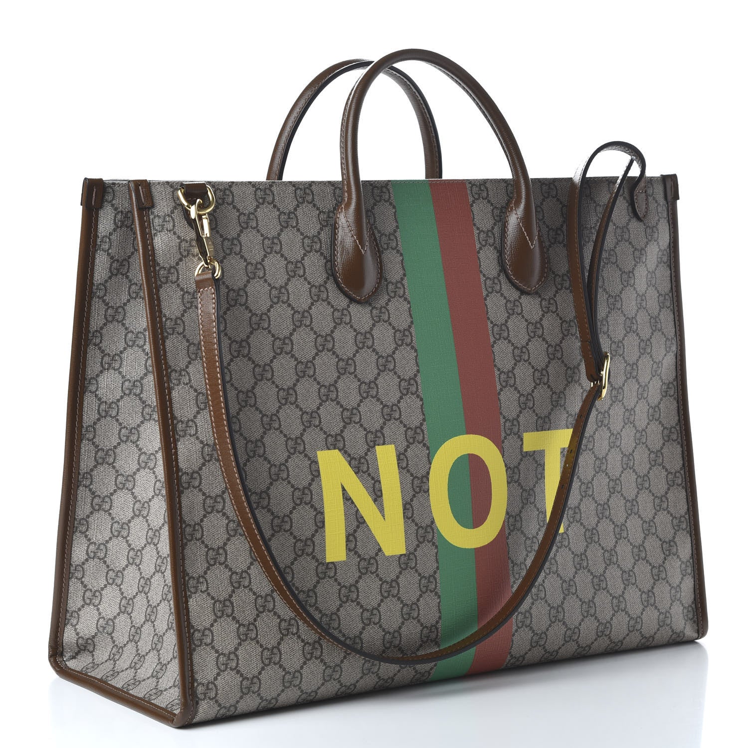 Gucci GG Supreme Monogram Fake/Not Large Retro Interlocking G Tote Bag Beige Brown Sugar 4 of 11