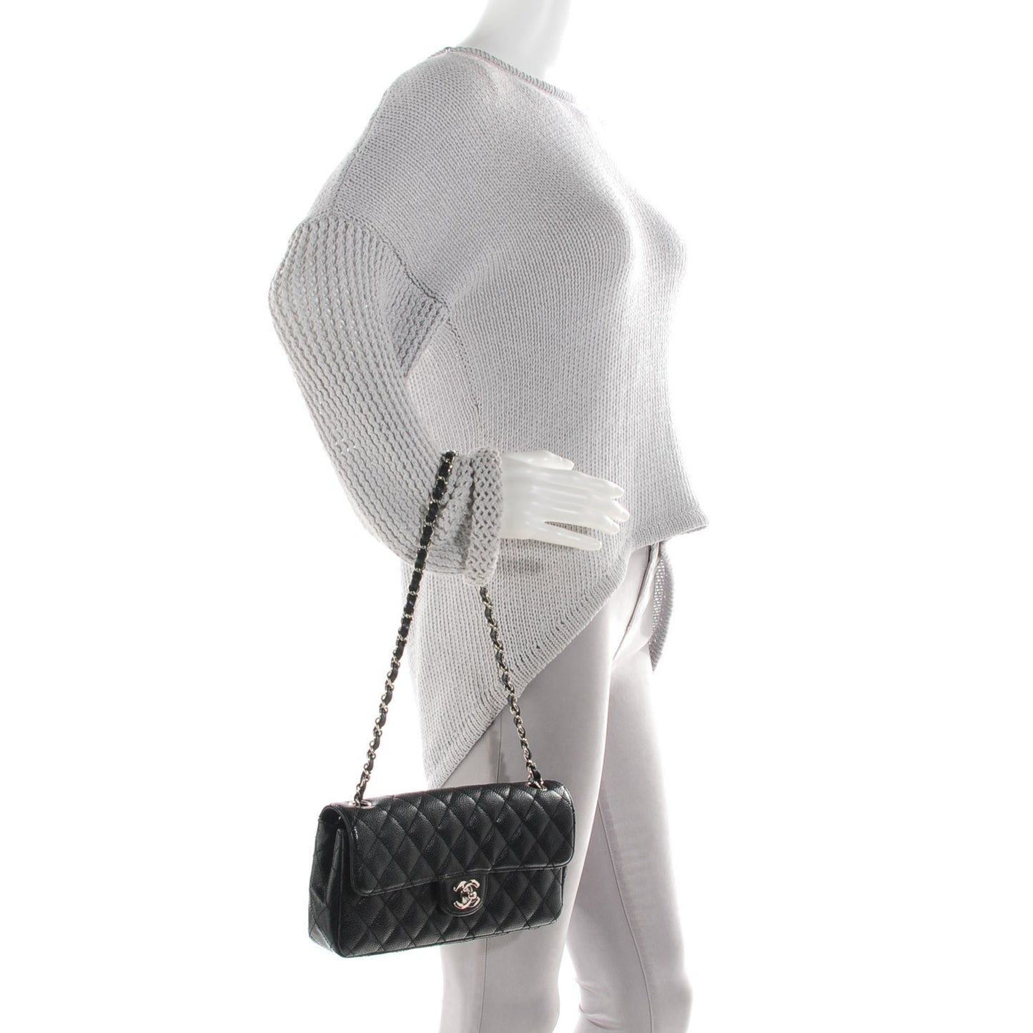 Caviar Quilted East West Flap Black