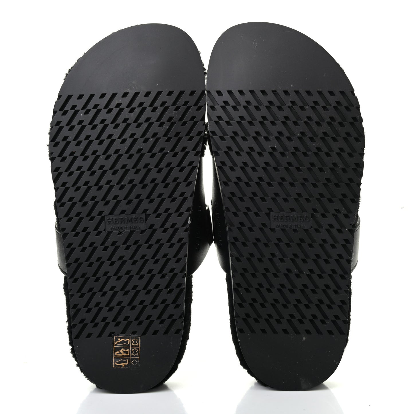 Calfskin Woolskin Womens Chypre Sandals 38 Black