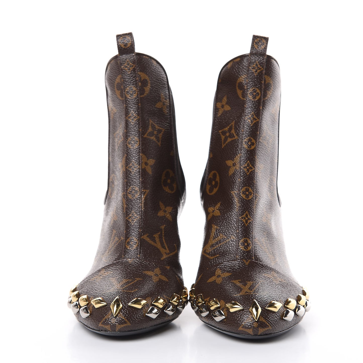 Monogram Gold Rush Studded Uniformes Cap Toe Chelsea 75mm Ankle Boots 37