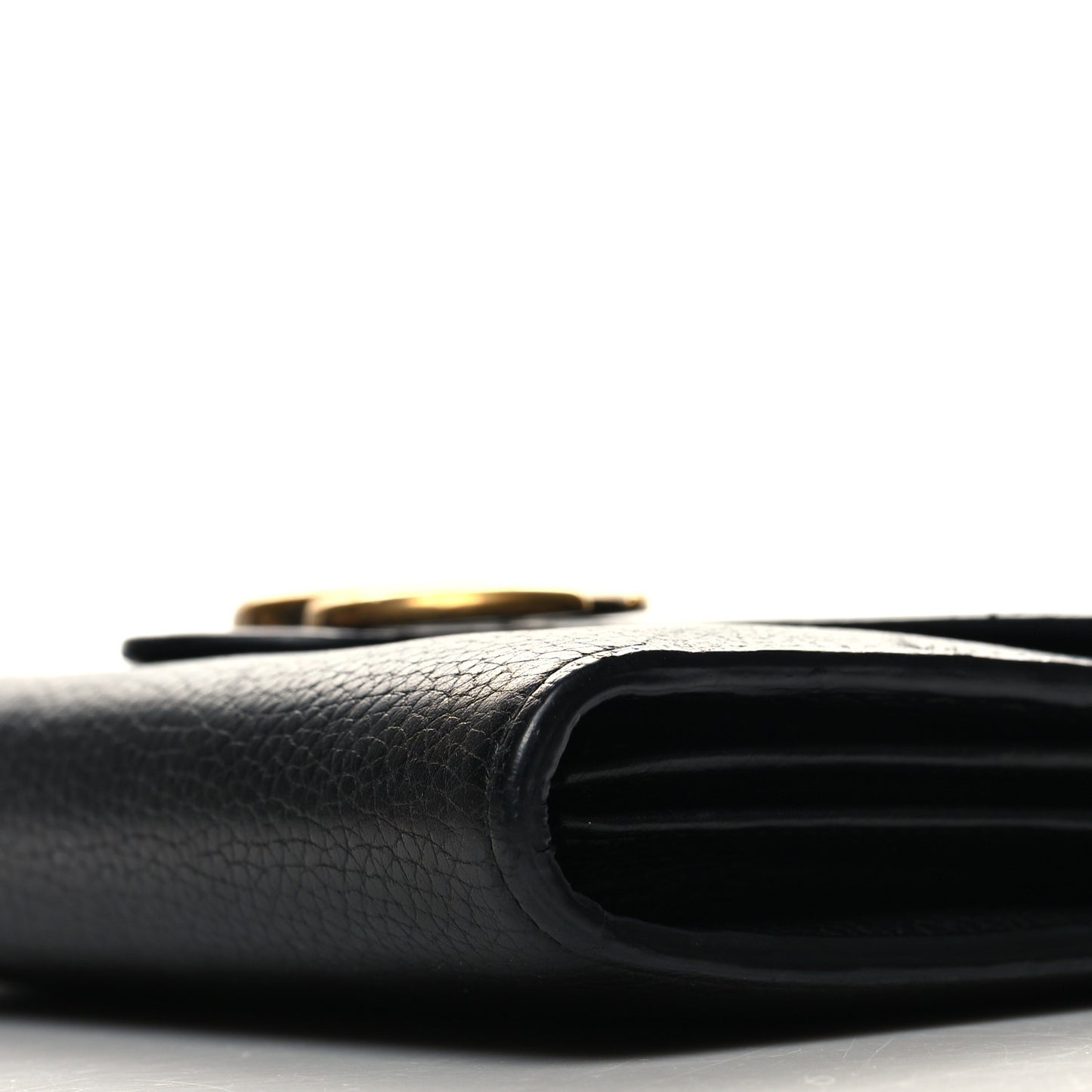 Calfskin GG Marmont Chain Wallet Black