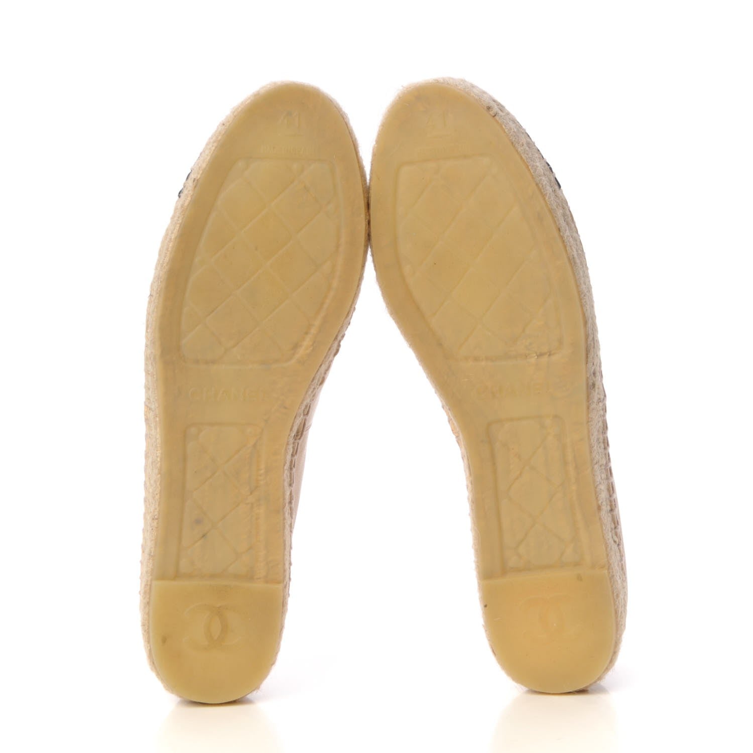Chanel Lambskin CC Espadrilles 41 Beige Black 5 of 15