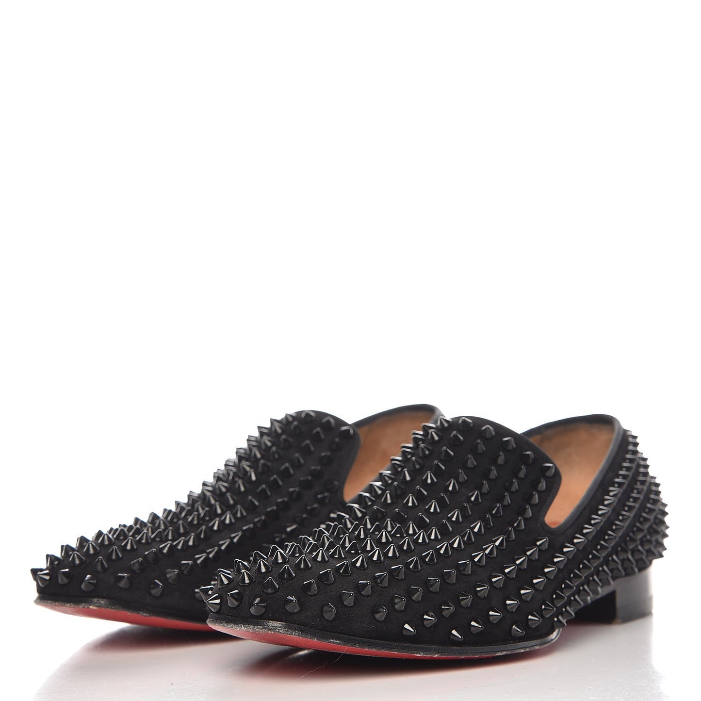 Mens Veau Velours Spikes Dandelion Flat 39.5 Black