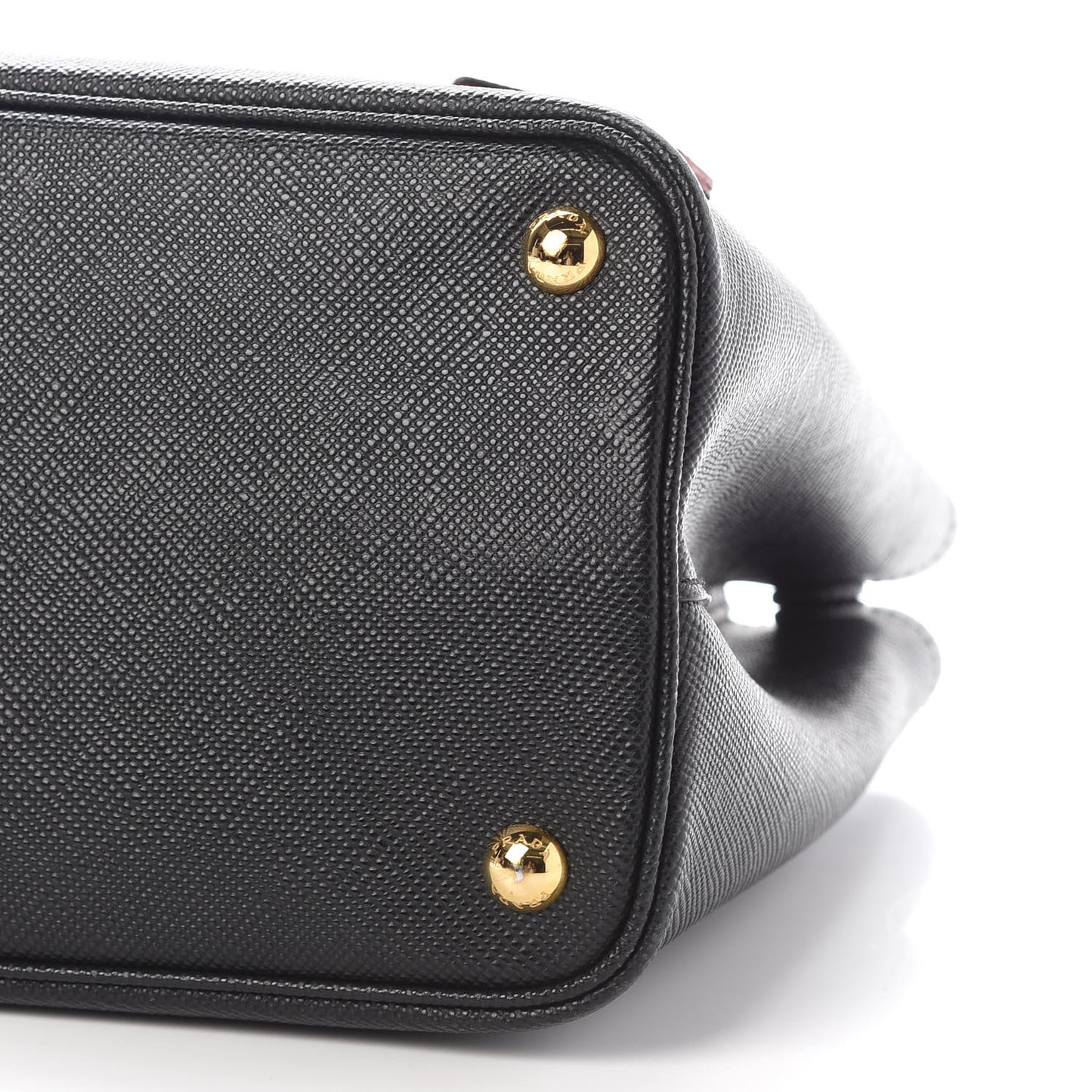 Saffiano Cuir Small Double Bag Black Fuoco
