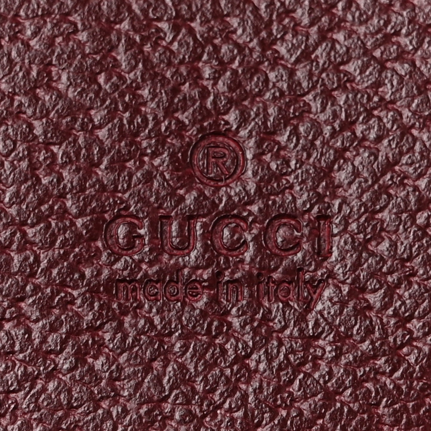 Textured Calfskin Web Ophidia Card Case Vintage Bordeaux