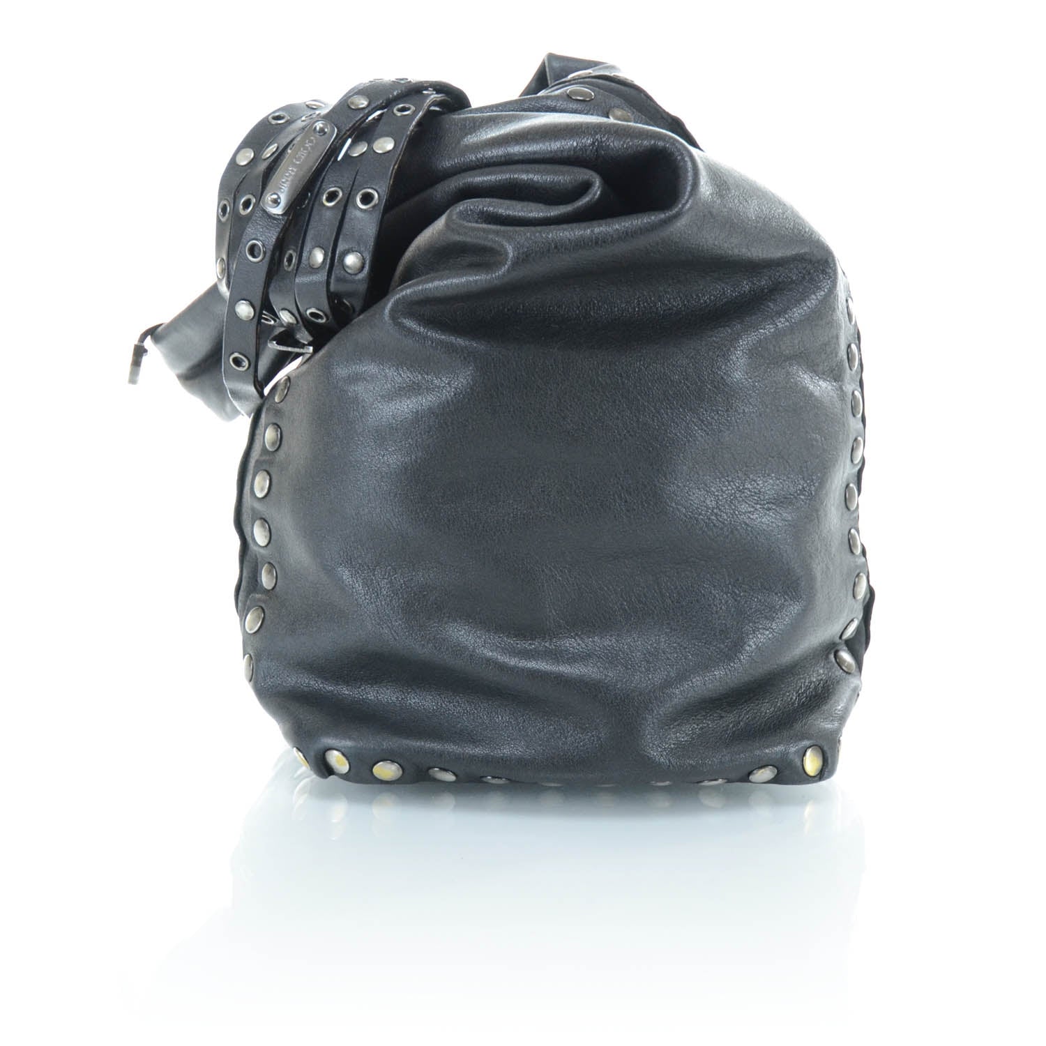 Jimmy Choo Leather Studded Medium Saba Hobo Black 7 of 11