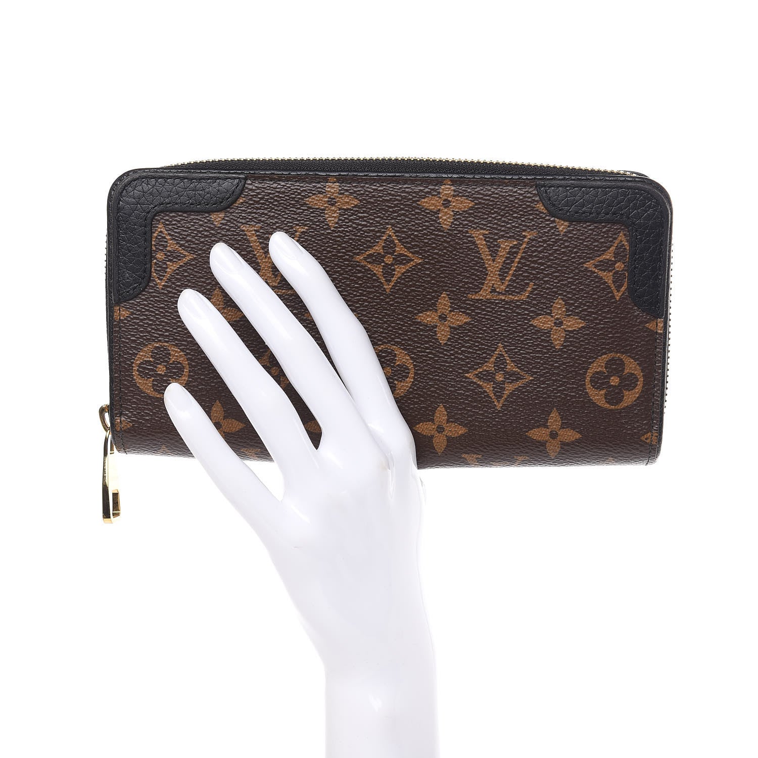 Louis Vuitton Monogram Zippy Retiro Wallet Black 2 of 10