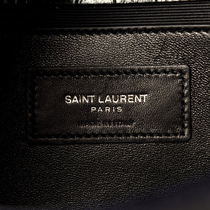 Saint Laurent Calfskin Crocodile Embossed Medium Classic Monogram Kate Tassel Satchel Blue Sapphire 6 of 8