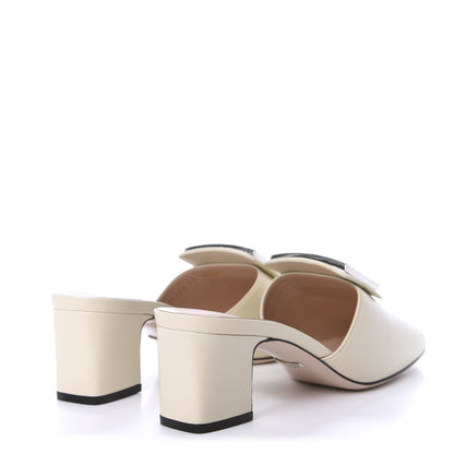 Gucci Malaga Kid Crystal Square G Madelyn Mules 39 Vintage White 4 of 9