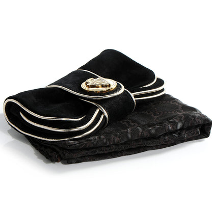 Gucci Suede Hysteria Foldover Medallion Clutch Black 4 of 7