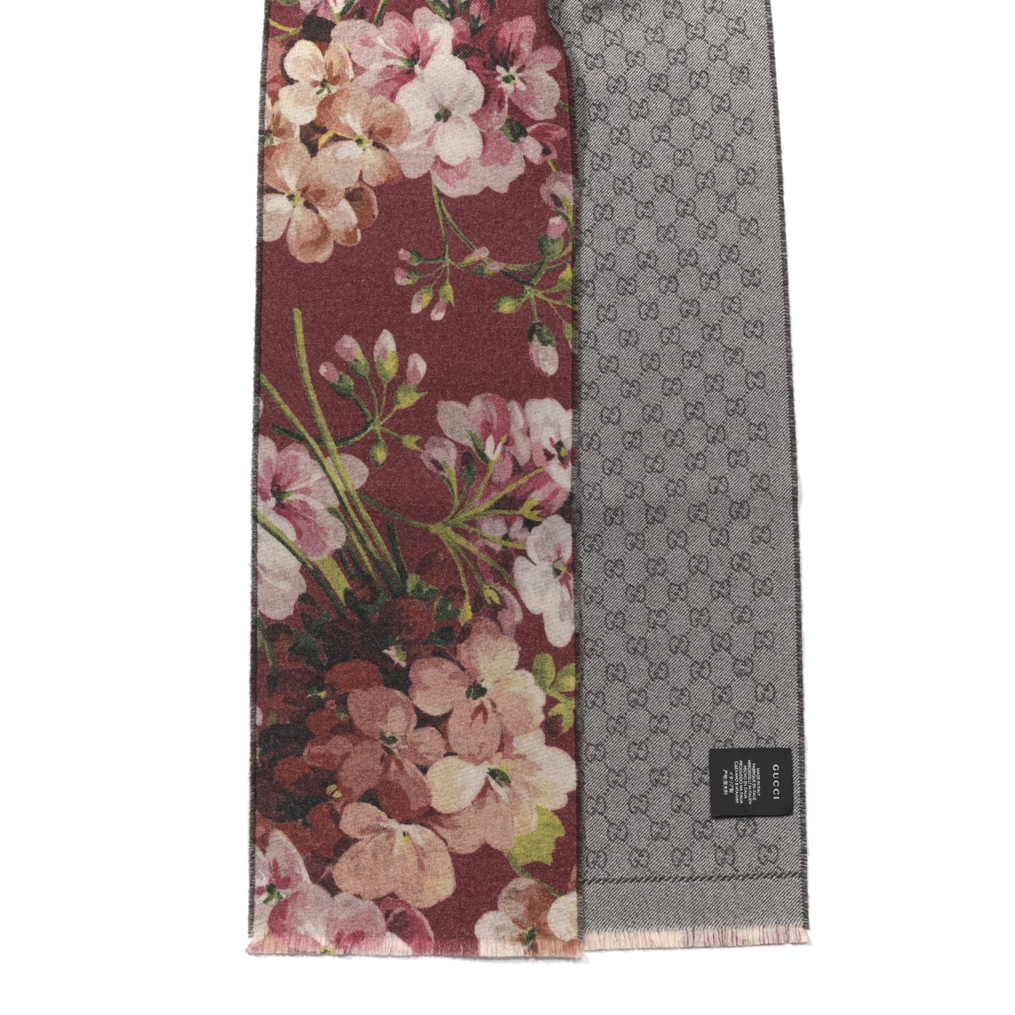 Wool GG Monogram Miniorophin Scarf Lacquer Pink