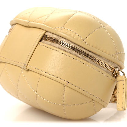 Chanel Lambskin Quilted CC Bubble Vanity Case With Chain Light Yellow 10 of 11