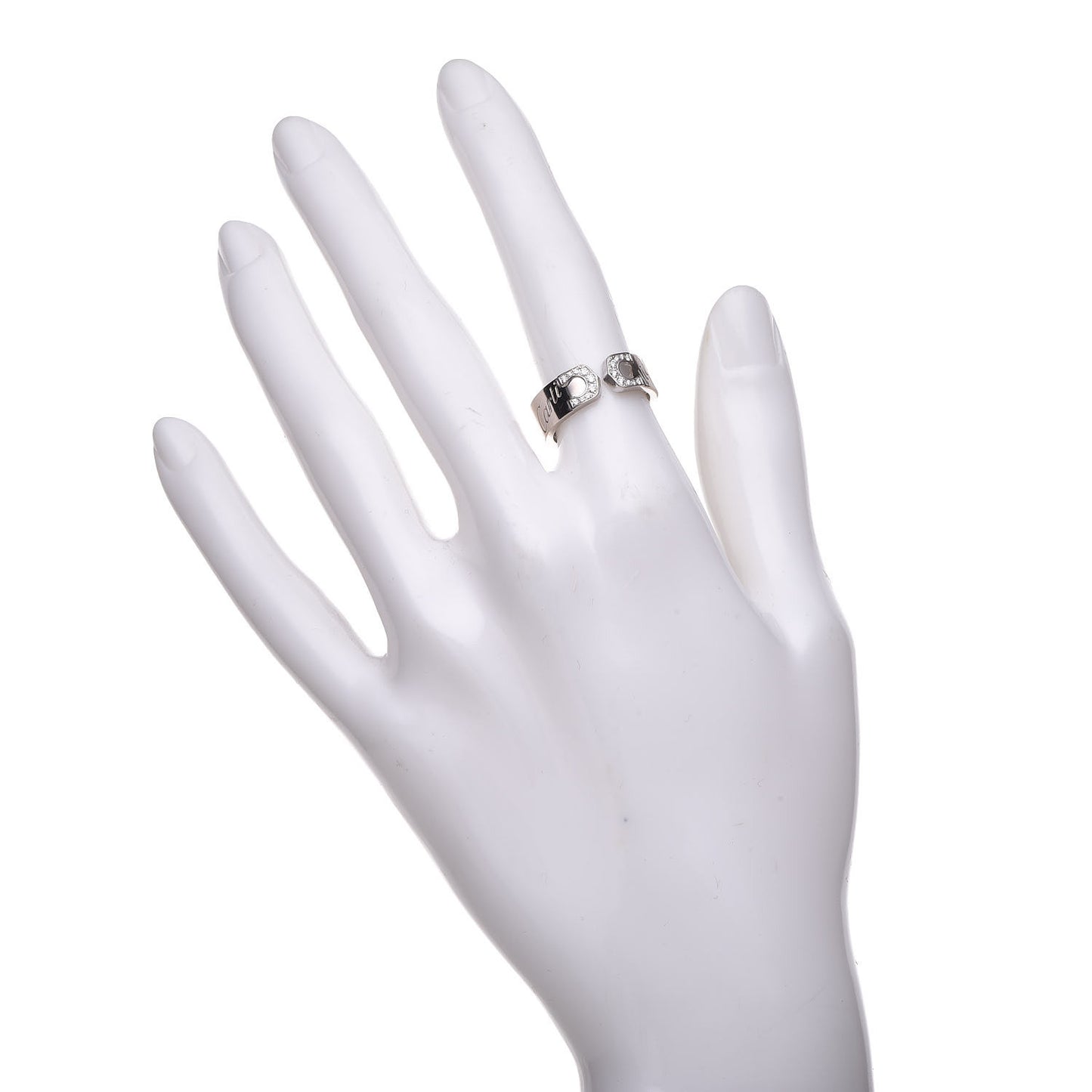 18K White Gold Diamond C De Ring 51 5.75