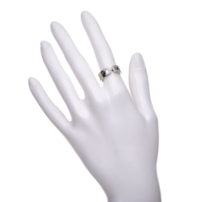 Cartier 18K White Gold Diamond C De Ring 51 5.75 2 of 5