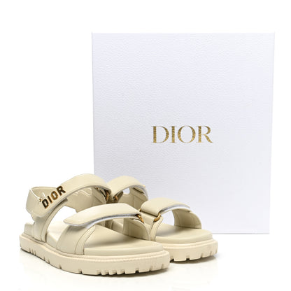 Christian Dior Lambskin Dioract 10mm Sandals 39 Off White 10 of 10