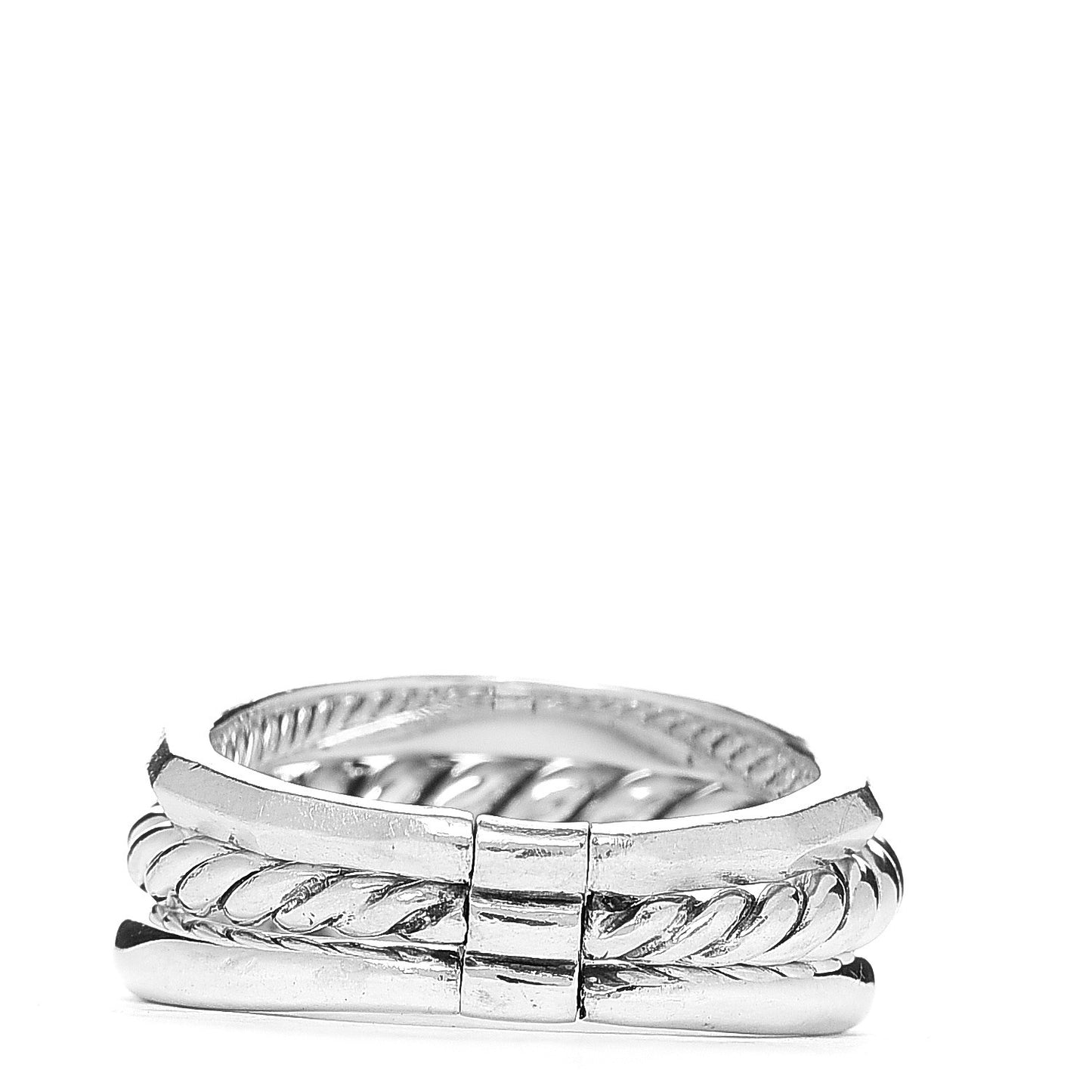 Sterling Silver Diamond 9mm Stax Narrow Ring 49 5