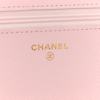 Chanel Caviar Quilted Wallet on Chain WOC Light Pink 6 of 12