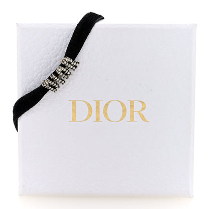 Christian Dior Velvet Crystal DIOR Choker Necklace Black 5 of 5