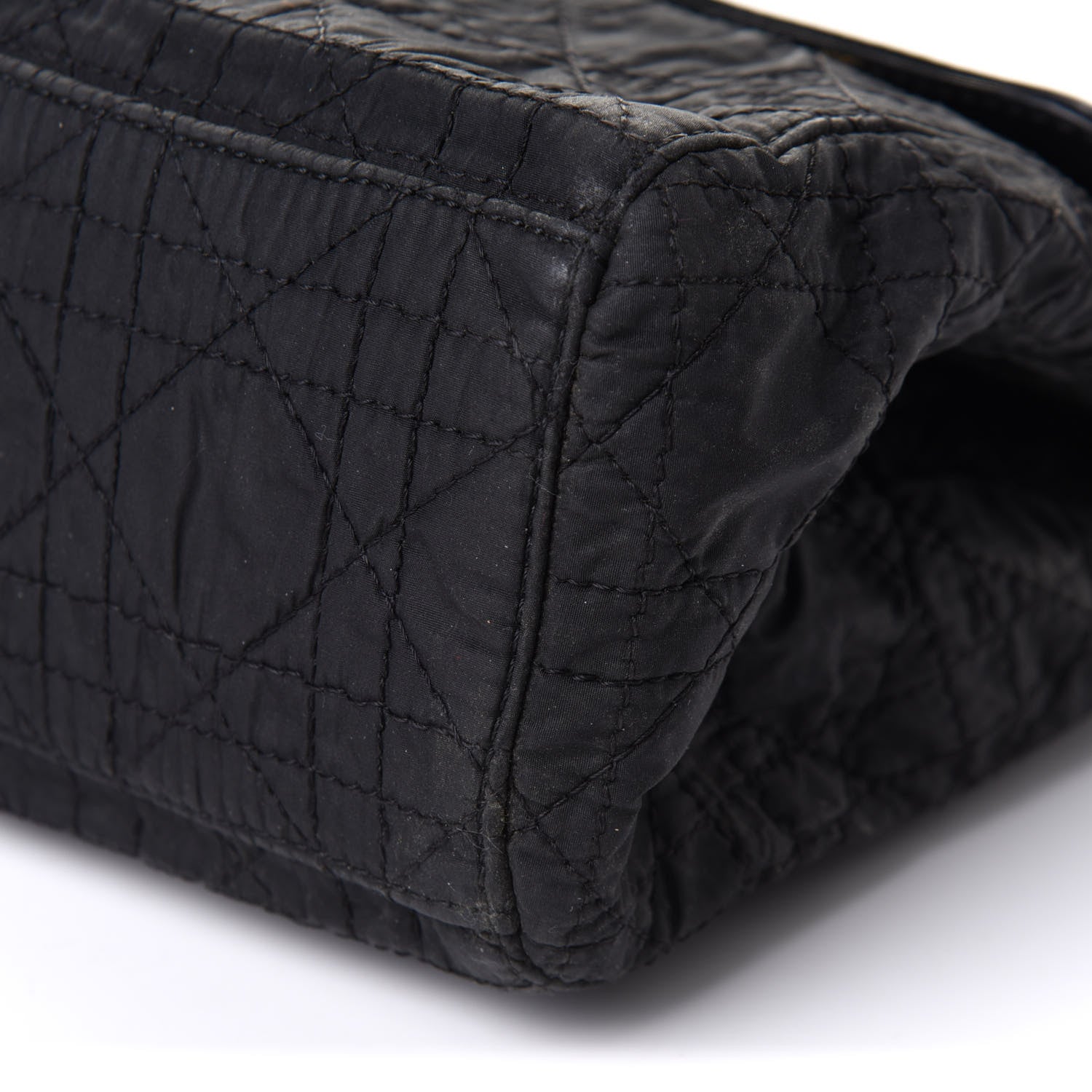 Christian Dior Nylon Glazed Calfskin Cannage Shoulder Bag Black 17 of 18