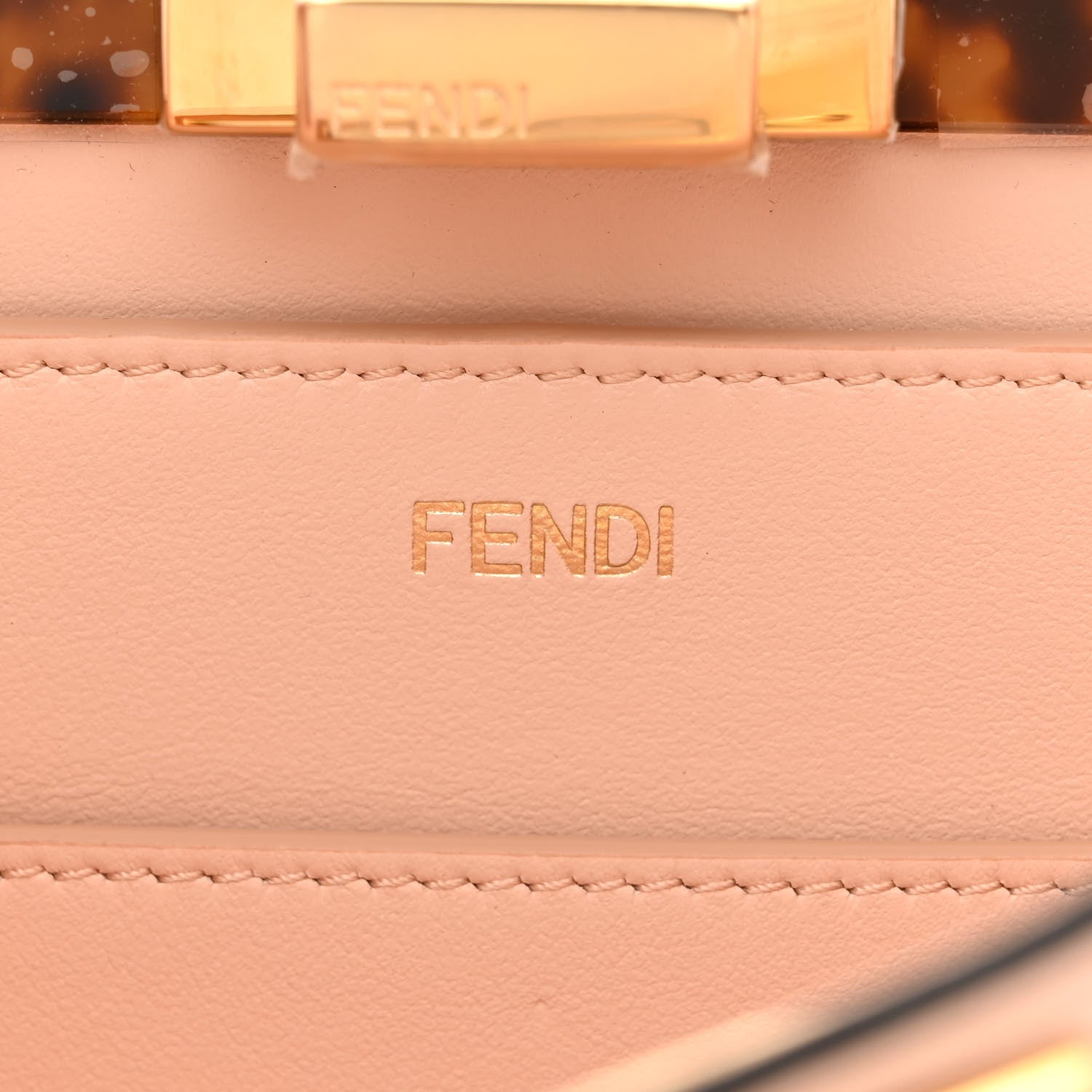 Fendi Vitello Seta Shiny Nappa Plexiglass Medium Peekaboo I SEE U Satchel Light Rose 7 of 12