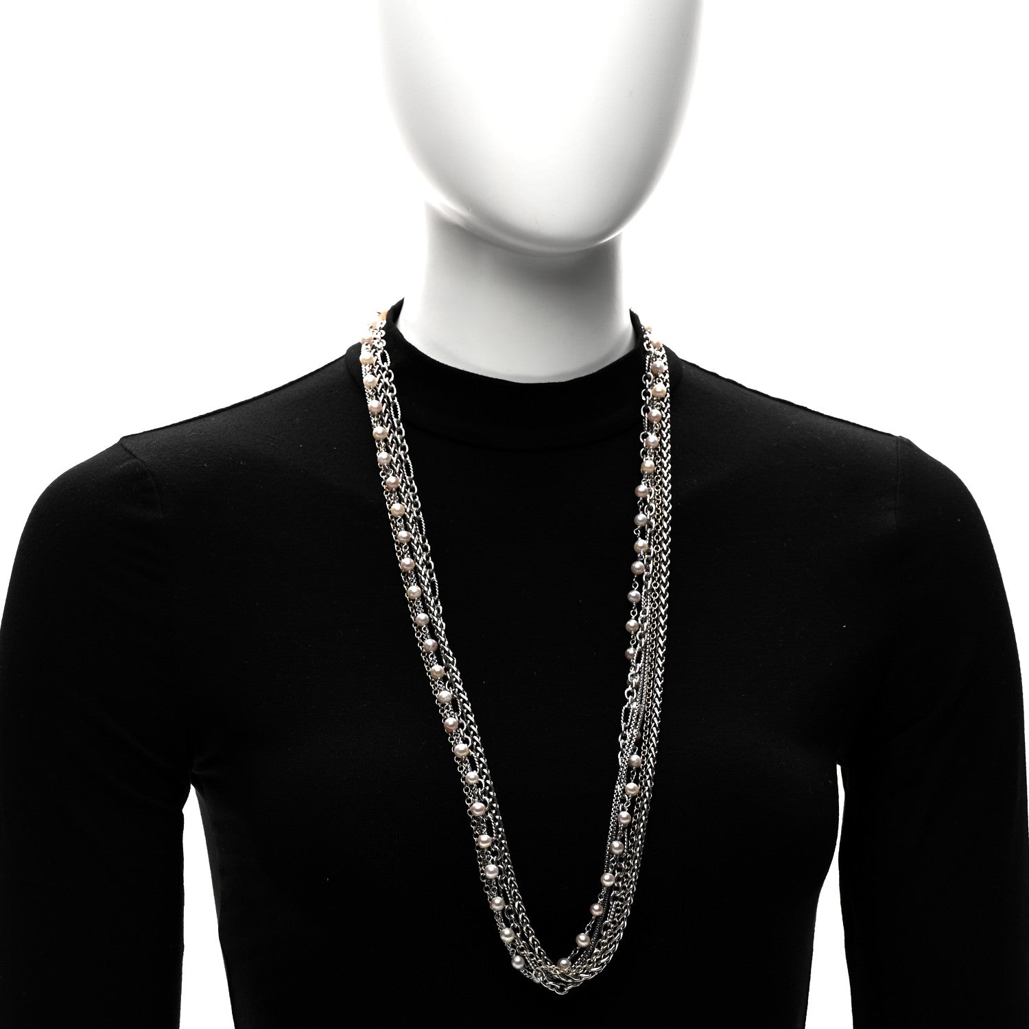 David Yurman Sterling Silver 18K Yellow Gold Cultured Pearl Multi Chain Necklace 2 of 5