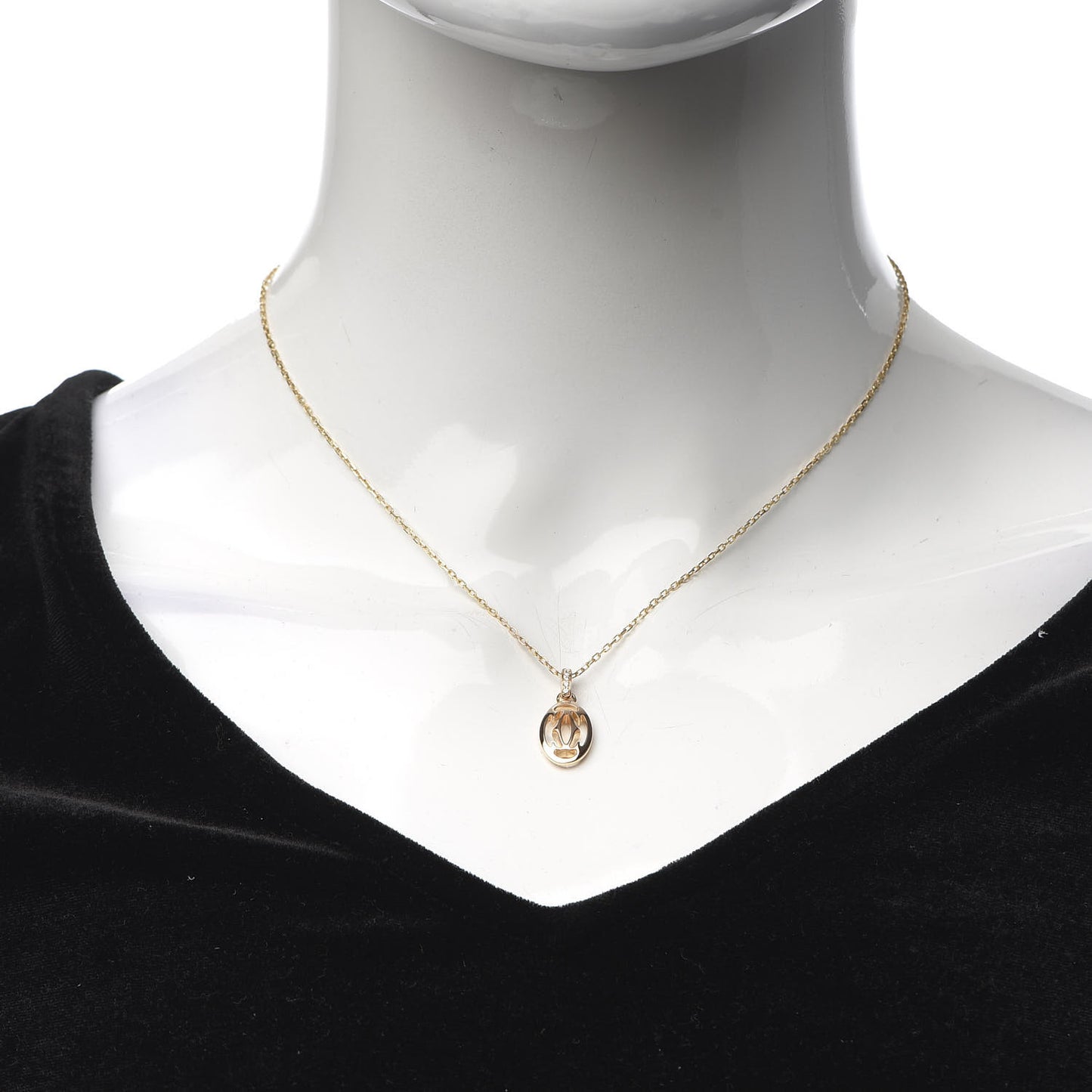 18K Pink Gold Diamond Logo Pendant Necklace