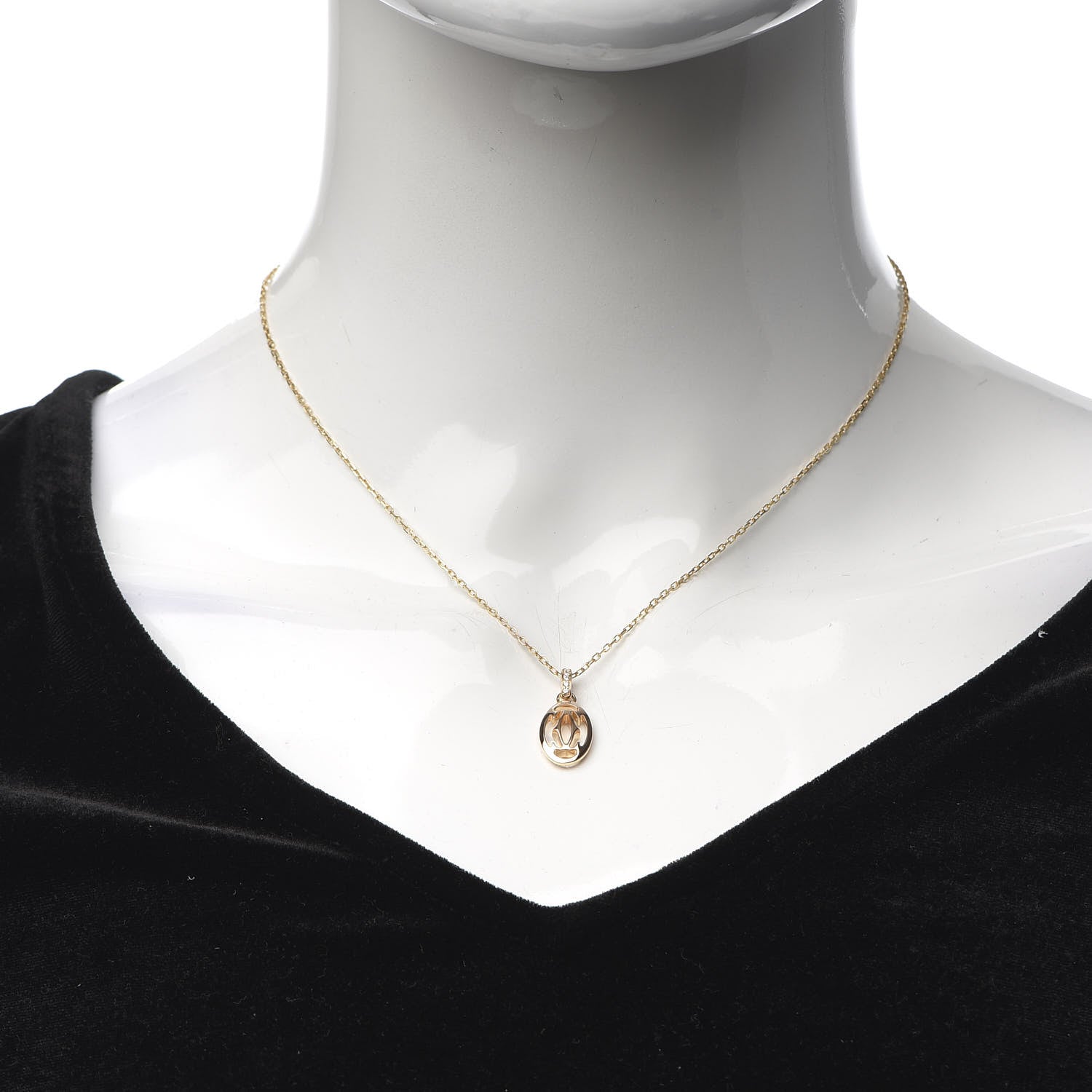 Cartier 18K Pink Gold Diamond Logo Pendant Necklace 2 of 7