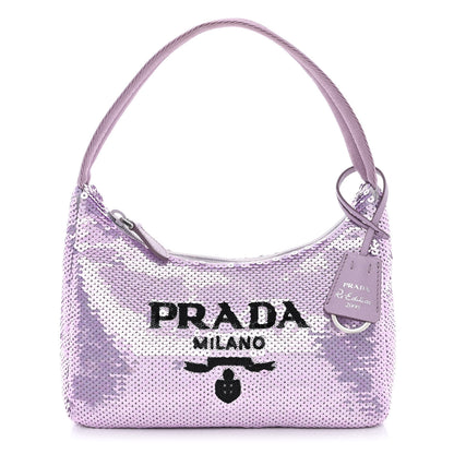 Prada Paillettes Sequin Mini Re-Edition 2000 Bag Lilium Black 1 of 13