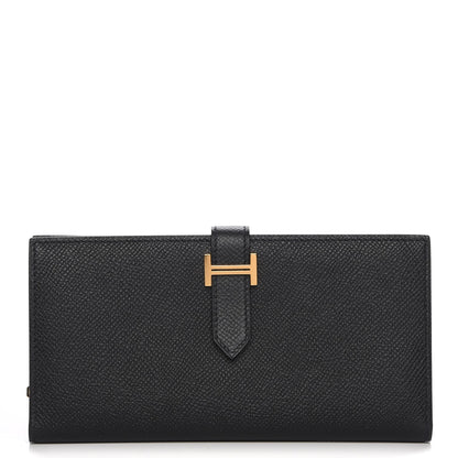 Hermes Epsom Bearn Gusset Wallet Black 1 of 8