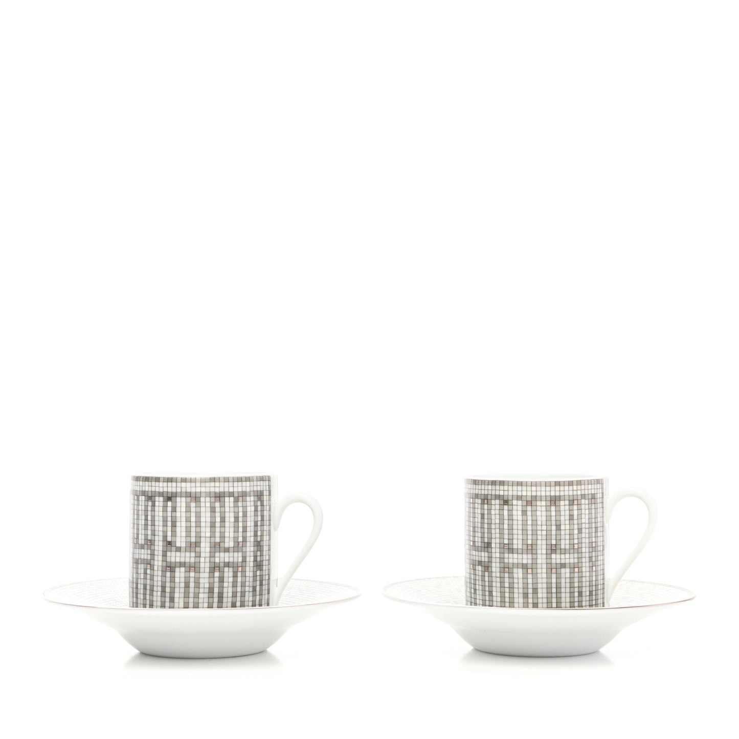 Porcelain Mosaique au 24 Coffee Cup and Saucer Set of 2