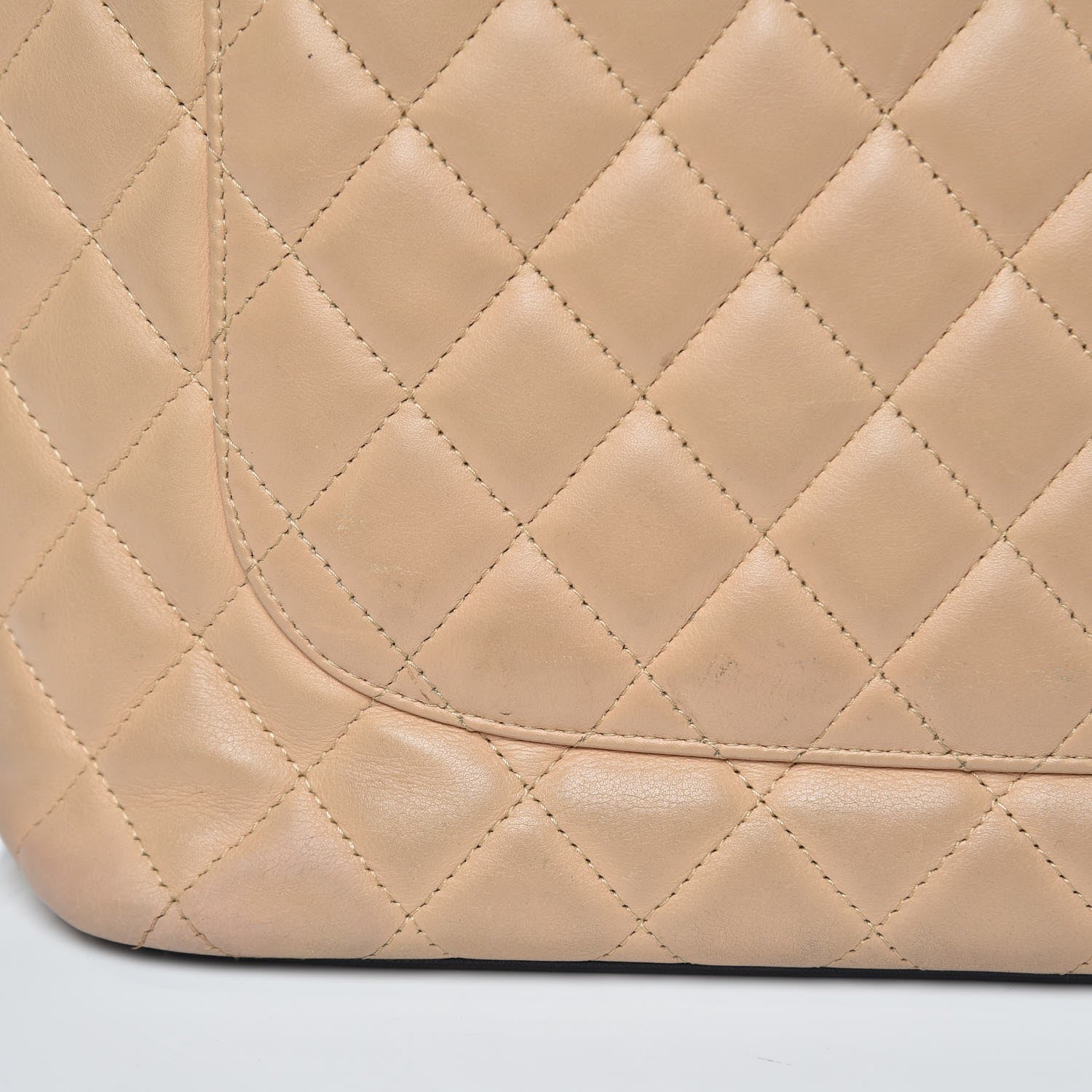 Chanel Calfskin Quilted Large Cambon Tote Beige Black 10 of 11