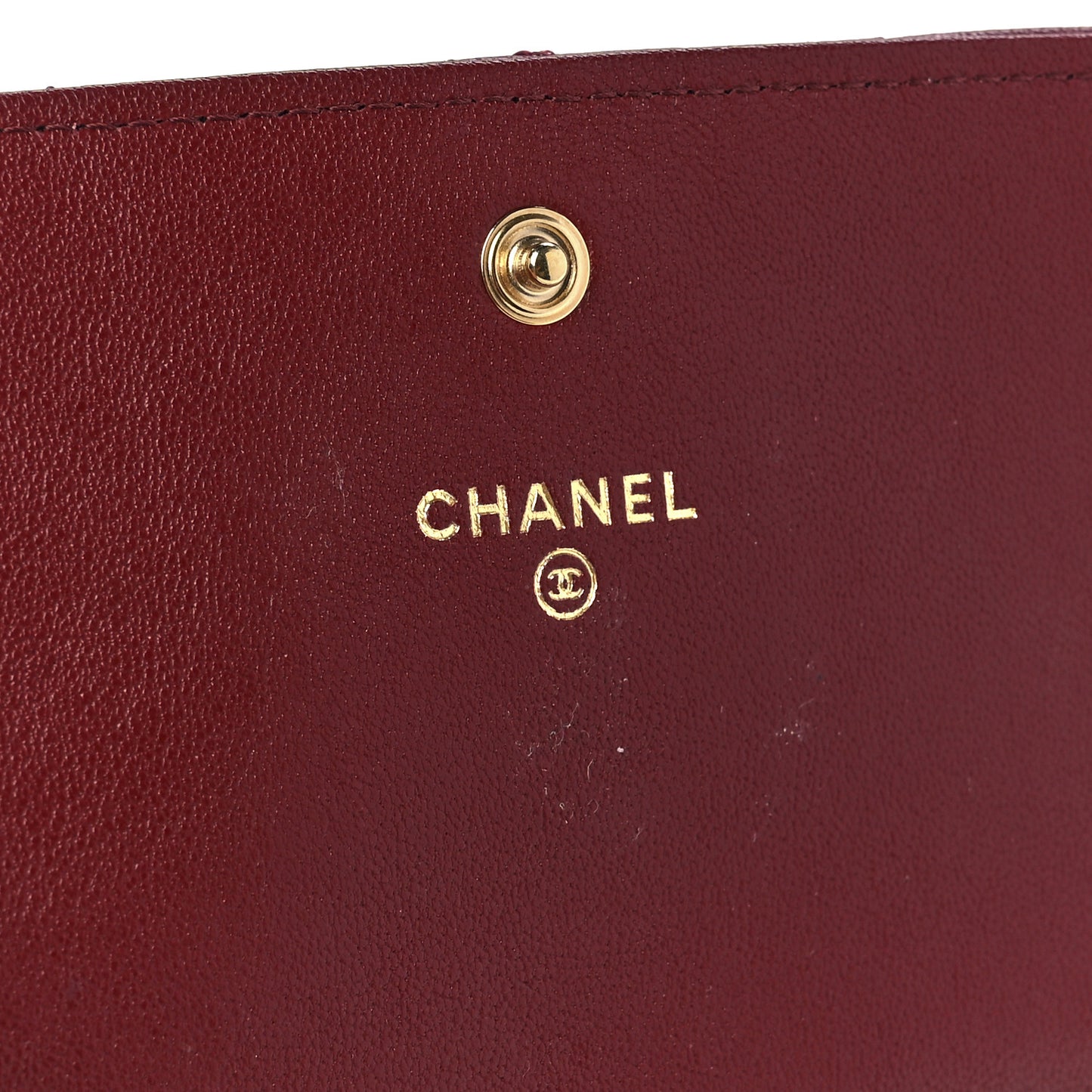 Lambskin Quilted Medium 19 Flap Wallet Burgundy