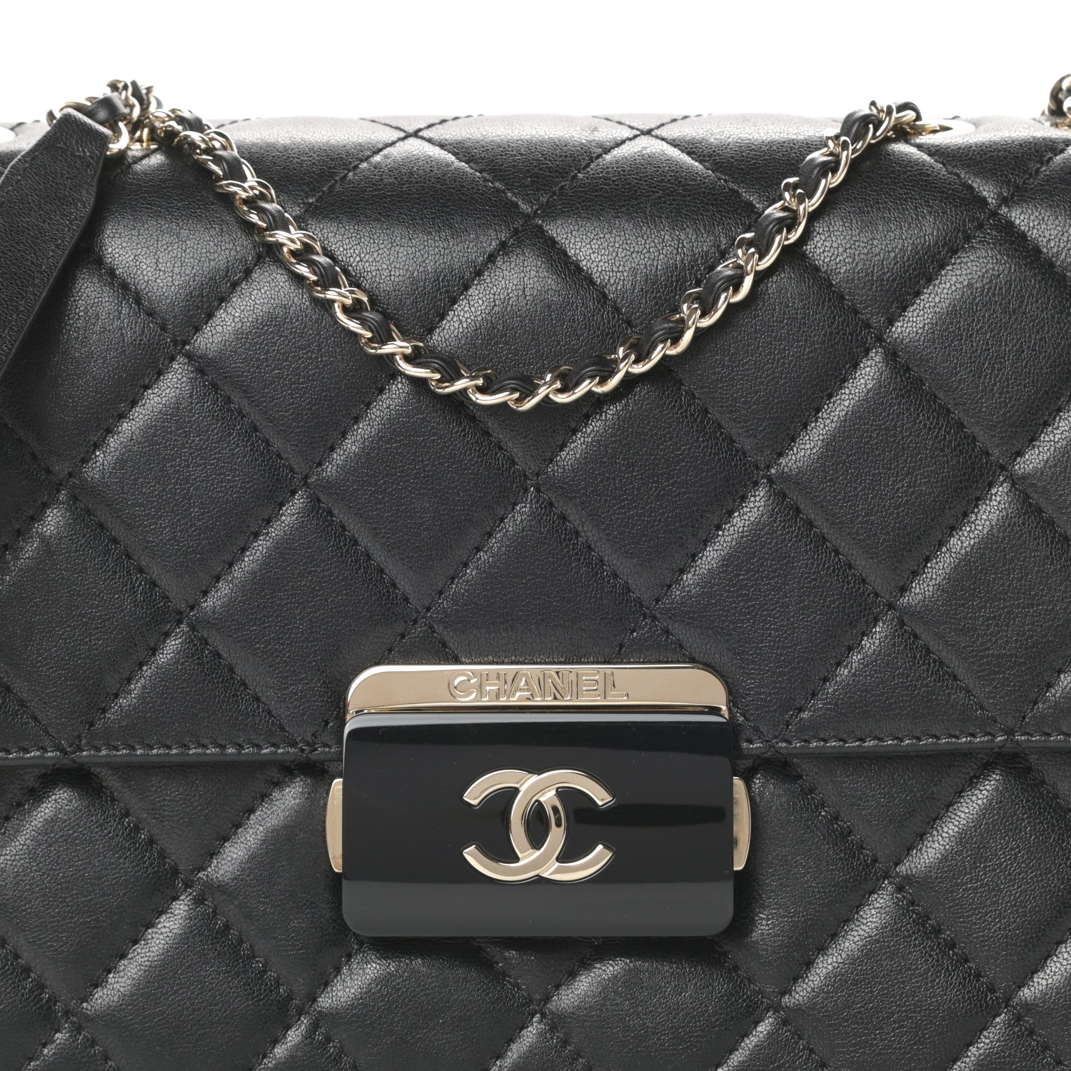 Chanel Sheepskin Quilted Beauty Lock Flap Black 8 of 13