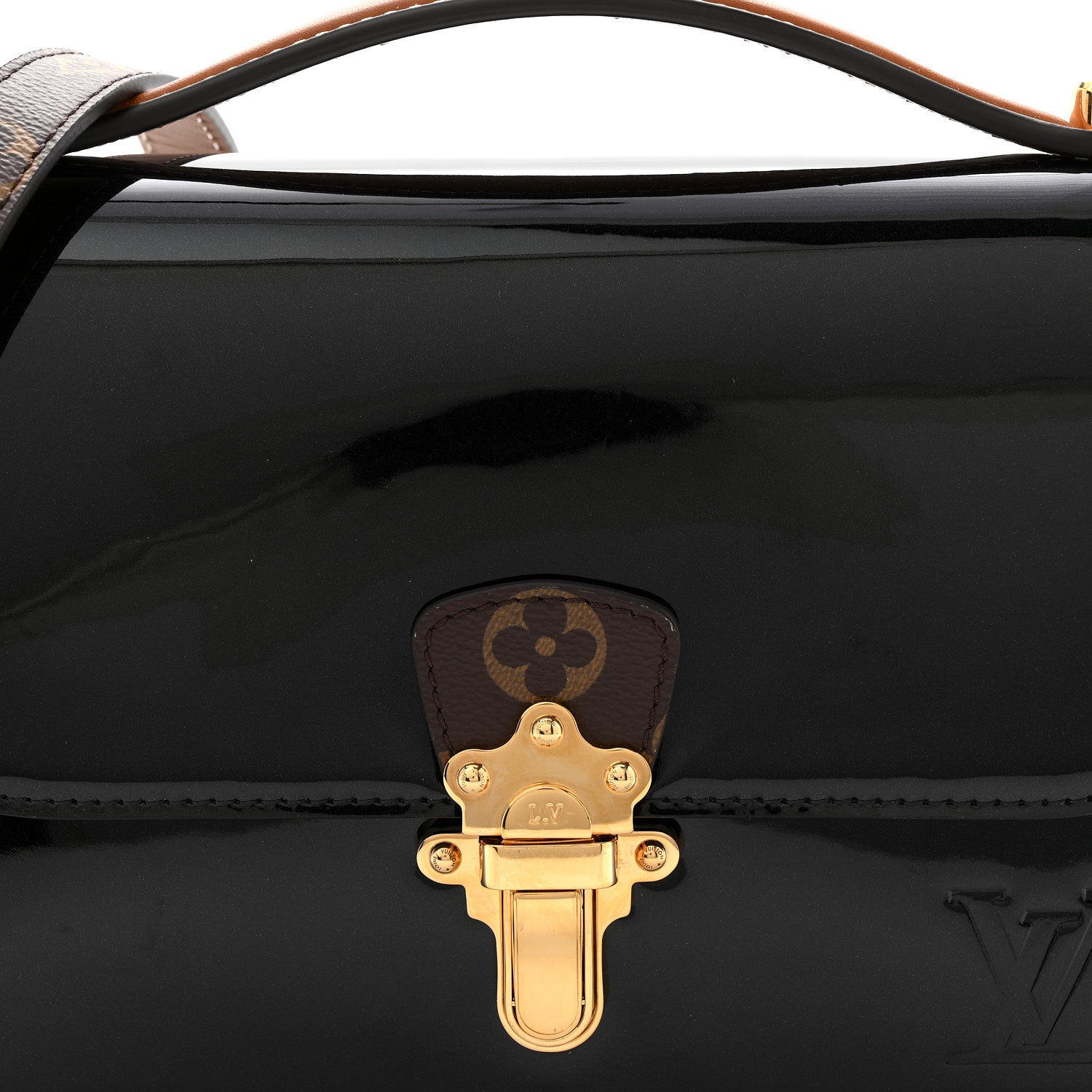 Louis Vuitton Patent Calfskin Monogram Cherrywood BB Black 8 of 11