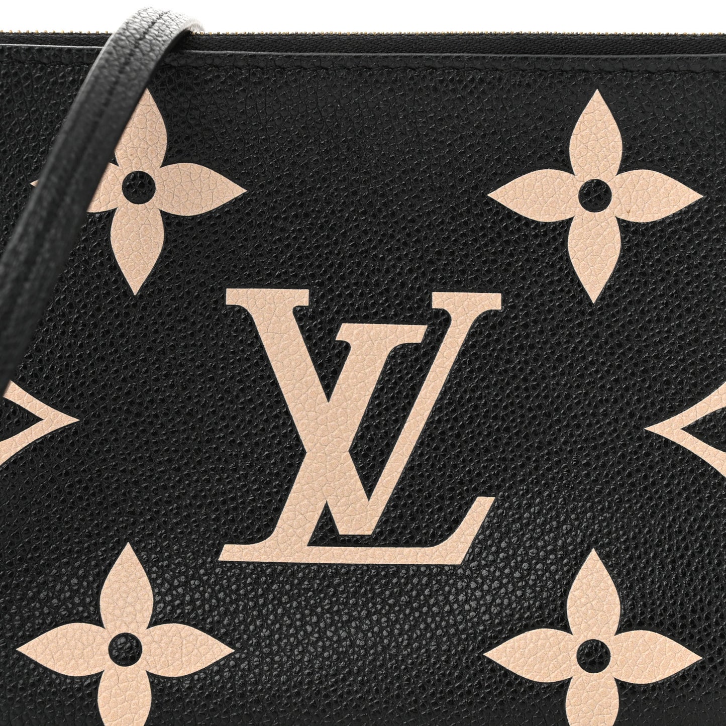 Empreinte Monogram Giant Double Zip Pochette Black Cream