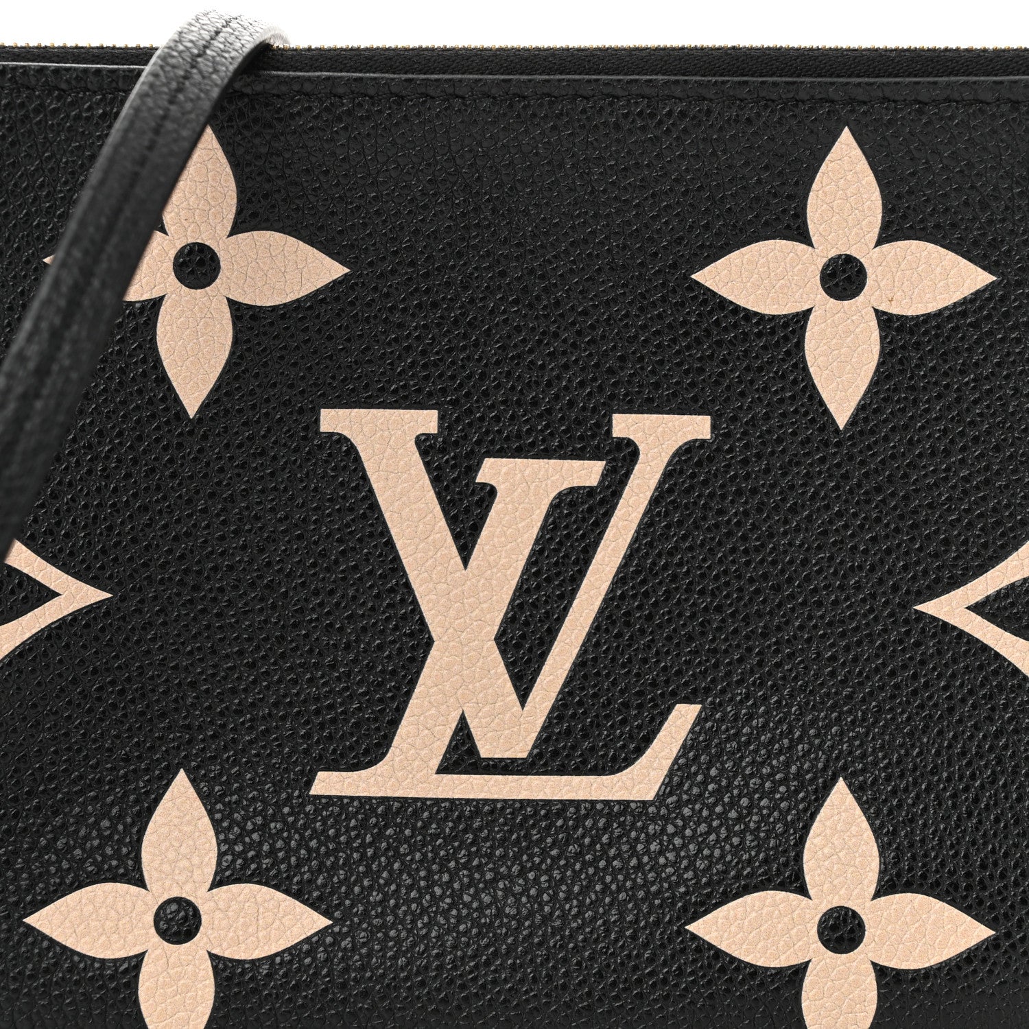 Louis Vuitton Empreinte Monogram Giant Double Zip Pochette Black Cream 8 of 11