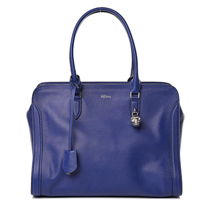 Alexander McQueen Pebbled Calfskin Large Skull Padlock Zip Around Tote Ultramarine 1 of 10
