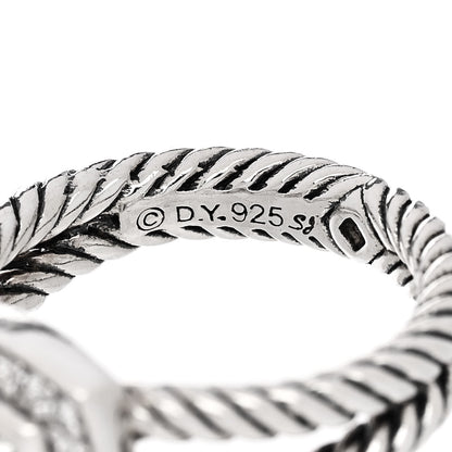 David Yurman Sterling Silver Diamond Prasiolite 7mm Petite Albion Ring 52 6 5 of 5
