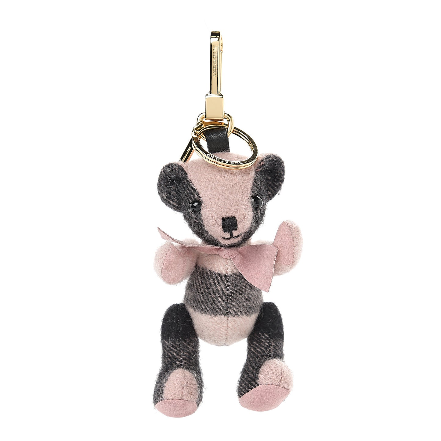 Cashmere House Check Colours Thomas Bear Bag Charm Ash Rose