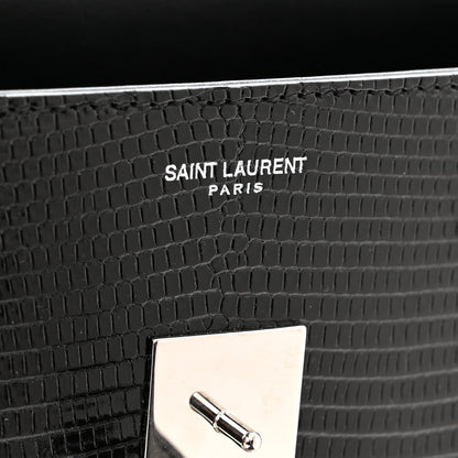 Saint Laurent Lizard Le Fermoir Top Handle Bag Small Black 7 of 10