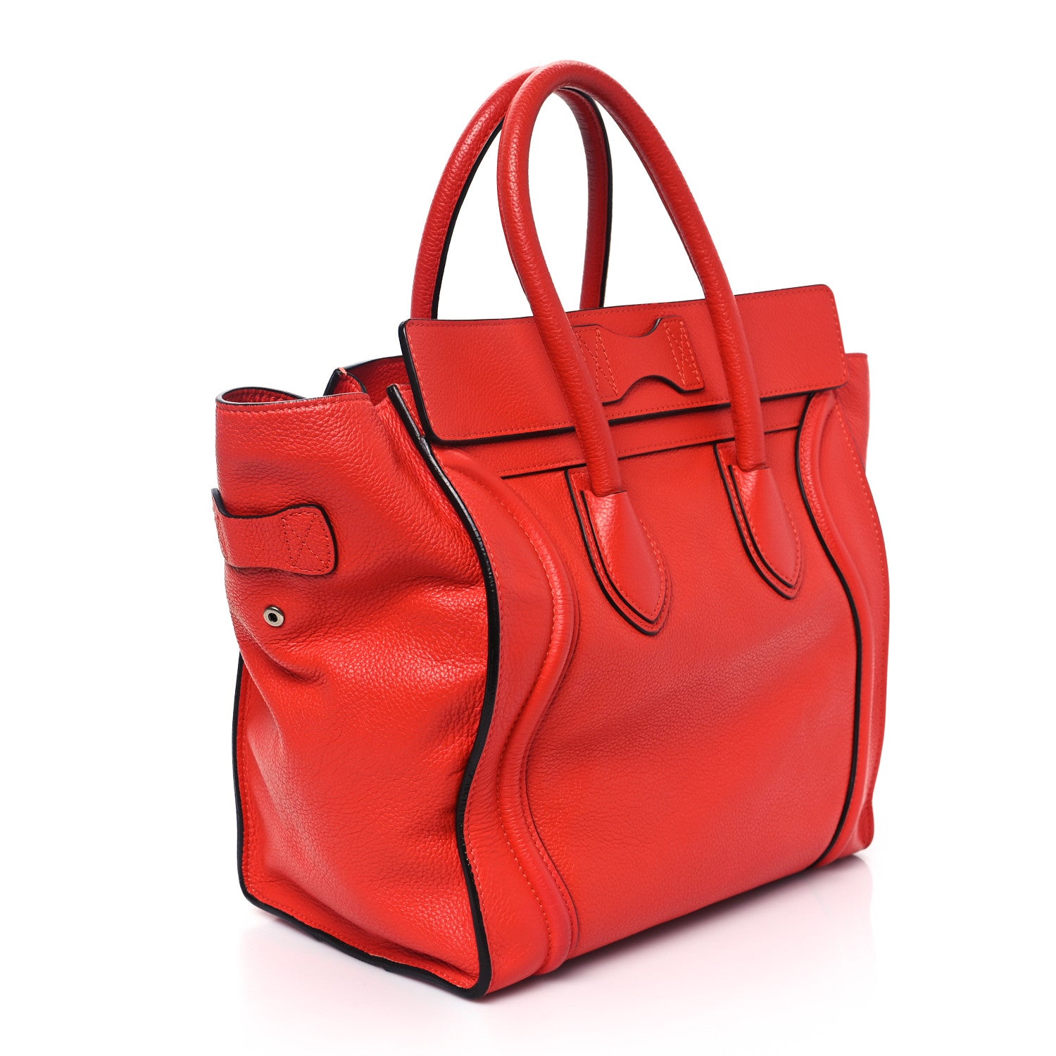 Celine Drummed Calfskin Mini Luggage Coquelicot 3 of 14