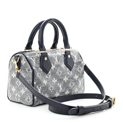 Louis Vuitton Monoglam Speedy Bandouliere 20 Blue 3 of 9