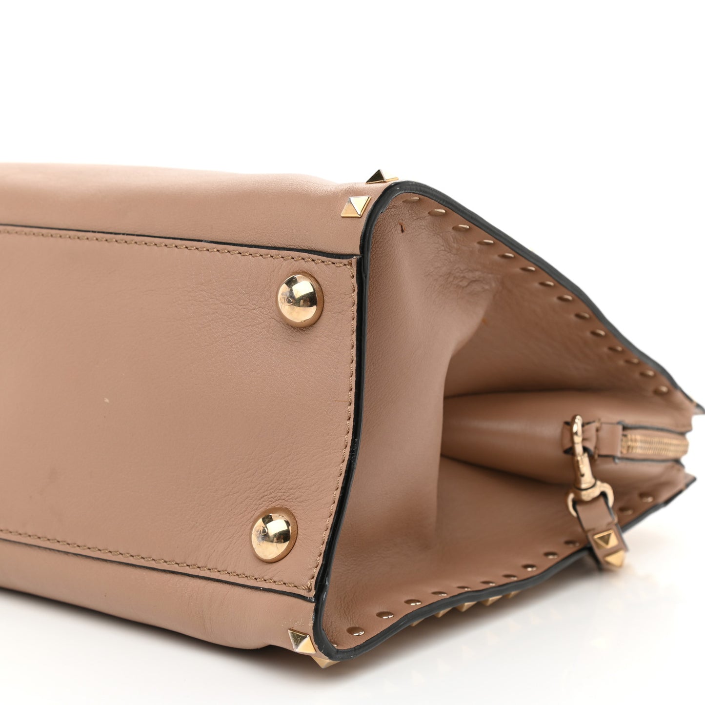 Vitello Rockstud Dome Shopper Alpaca