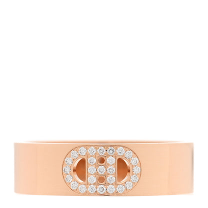 Hermes 18K Rose Gold Diamond PM H D'Ancre Ring 54 7 1 of 5