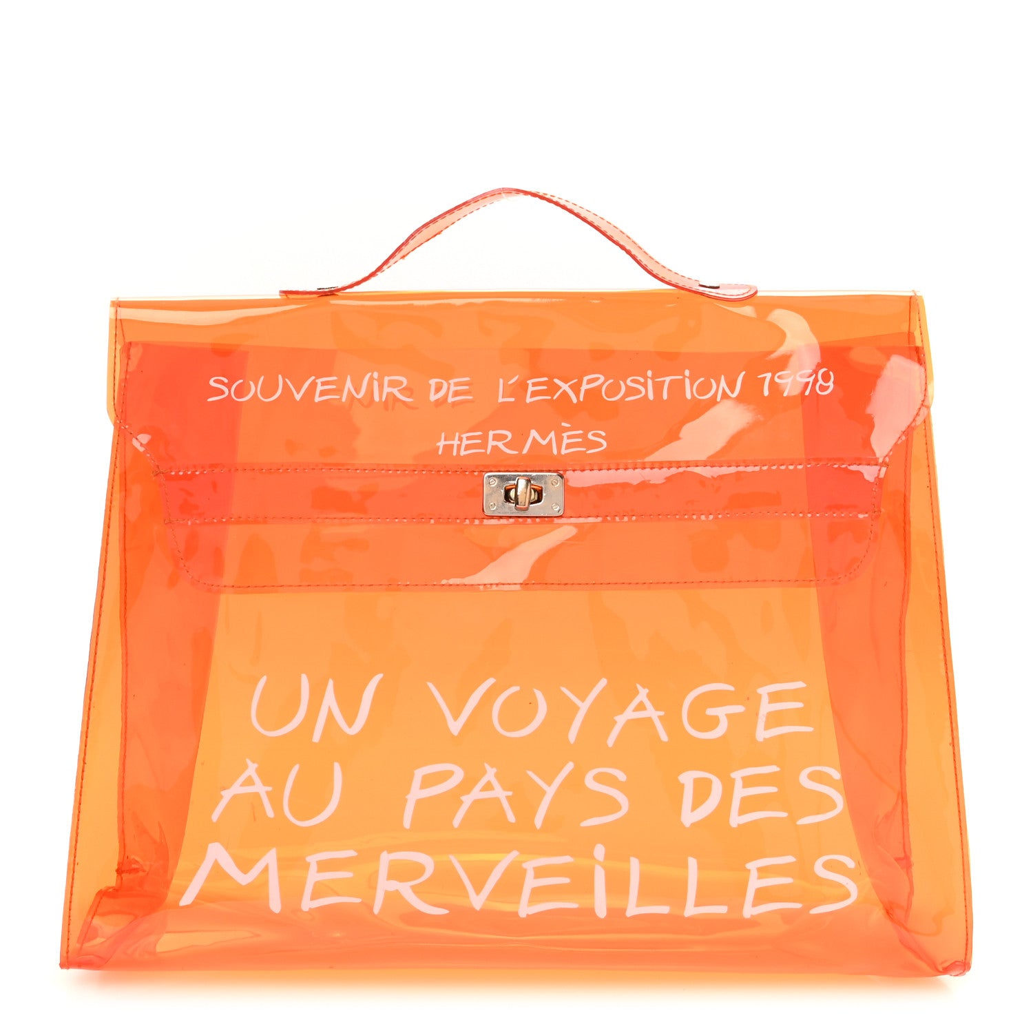 Hermes Vinyl Souvenir De L'Exposition Kelly Orange 1 of 7